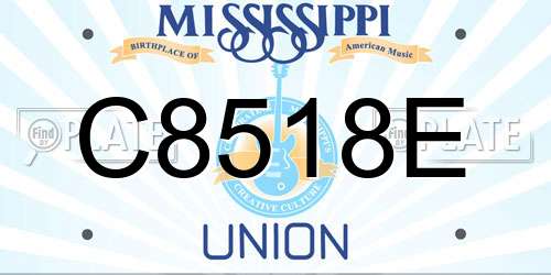 C8518E Mississippi License Plate