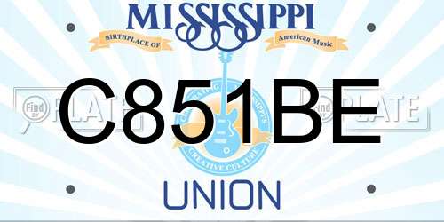 C851BE Mississippi License Plate