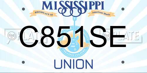 C851SE Mississippi License Plate