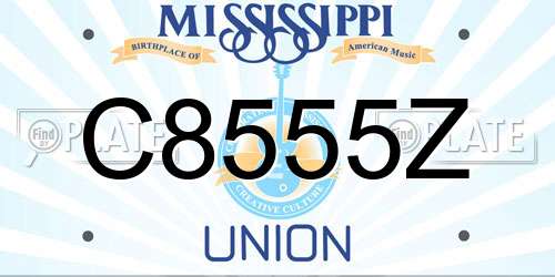 C8555Z Mississippi License Plate