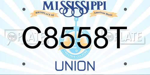 C8558T Mississippi License Plate