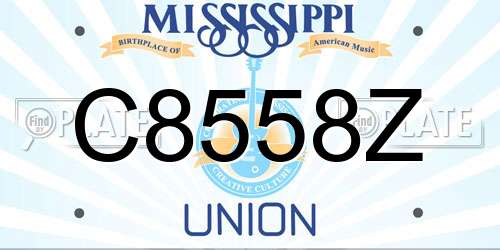 C8558Z Mississippi License Plate