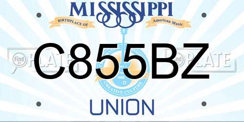 C855BZ Mississippi License Plate