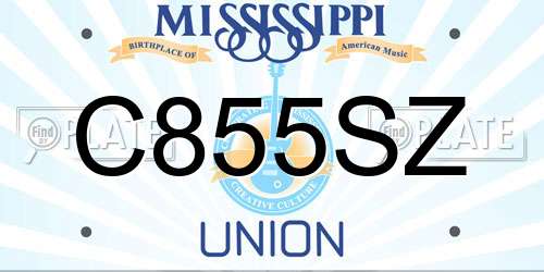 C855SZ Mississippi License Plate