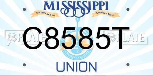 C8585T Mississippi License Plate