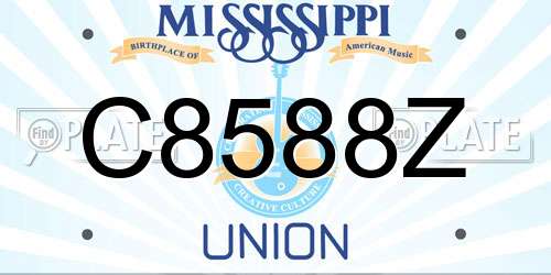C8588Z Mississippi License Plate