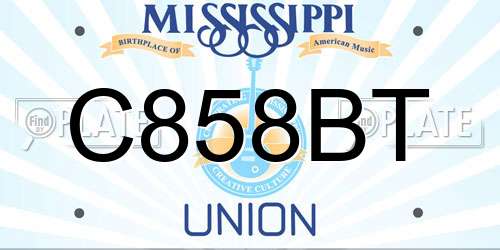 C858BT Mississippi License Plate