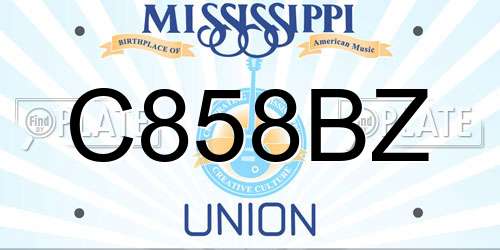 C858BZ Mississippi License Plate
