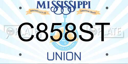 C858ST Mississippi License Plate
