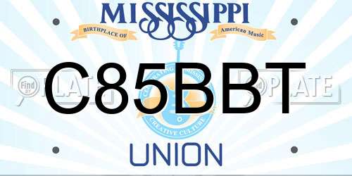 C85BBT Mississippi License Plate