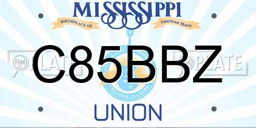 C85BBZ Mississippi License Plate