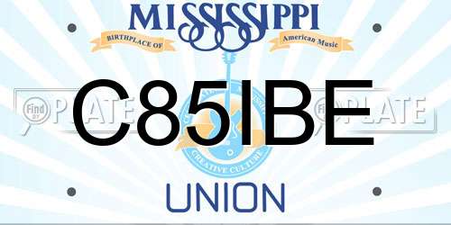 C85IBE Mississippi License Plate