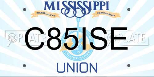 C85ISE Mississippi License Plate