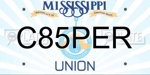 C85PER Mississippi License Plate