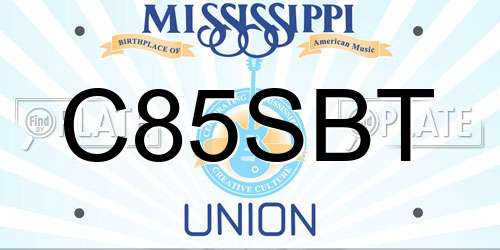 C85SBT Mississippi License Plate