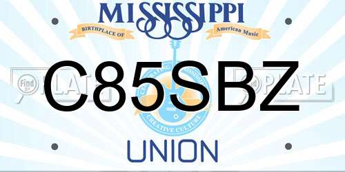 C85SBZ Mississippi License Plate