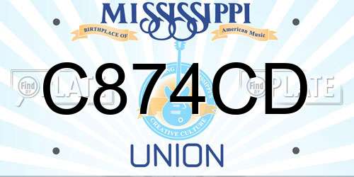 C874CD Mississippi License Plate