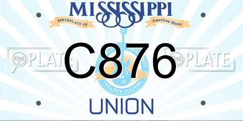 C876 Mississippi License Plate