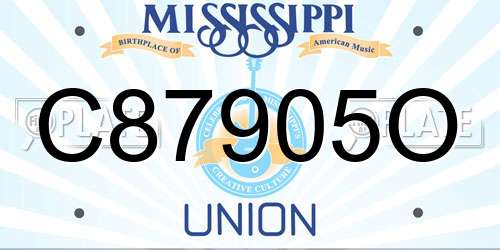 C87905O Mississippi License Plate