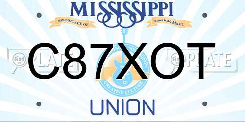 C87XOT Mississippi License Plate