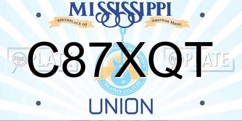 C87XQT Mississippi License Plate