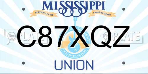 C87XQZ Mississippi License Plate