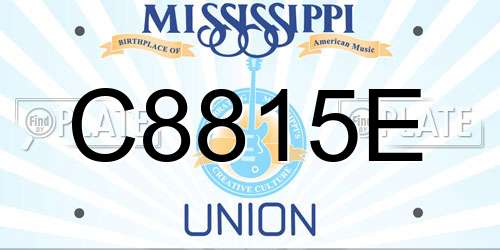 C8815E Mississippi License Plate