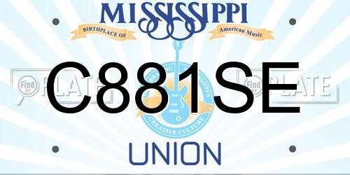C881SE Mississippi License Plate