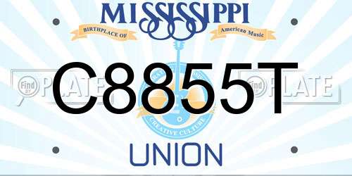 C8855T Mississippi License Plate