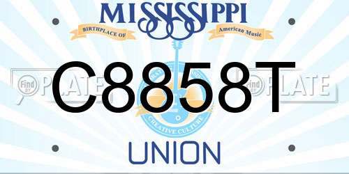 C8858T Mississippi License Plate