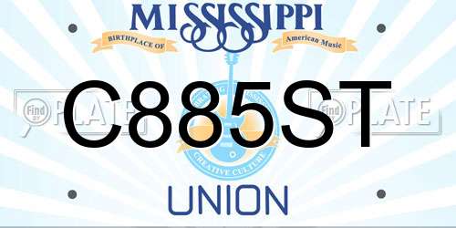 C885ST Mississippi License Plate