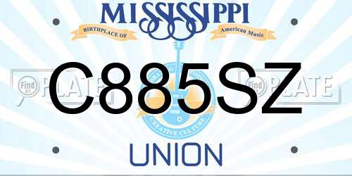 C885SZ Mississippi License Plate