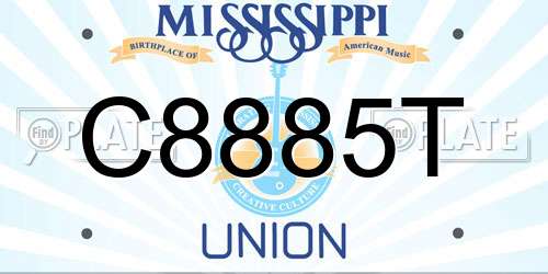C8885T Mississippi License Plate