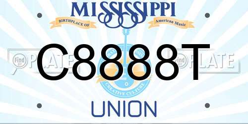 C8888T Mississippi License Plate