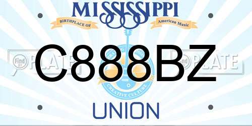 C888BZ Mississippi License Plate