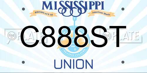C888ST Mississippi License Plate