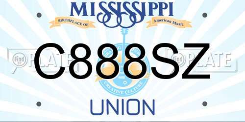 C888SZ Mississippi License Plate