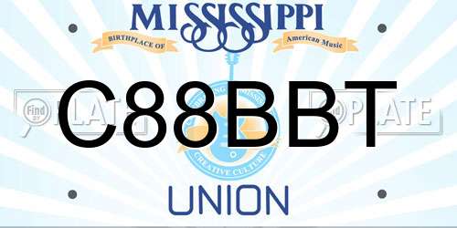 C88BBT Mississippi License Plate