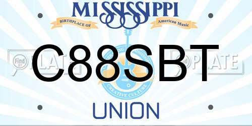 C88SBT Mississippi License Plate