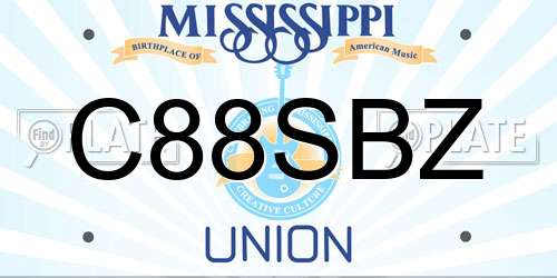 C88SBZ Mississippi License Plate
