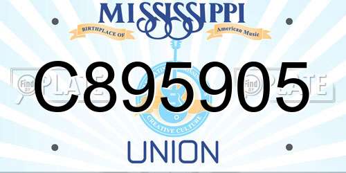 C895905 Mississippi License Plate