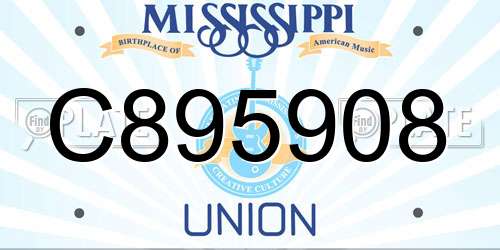 C895908 Mississippi License Plate