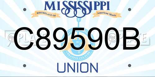 C89590B Mississippi License Plate