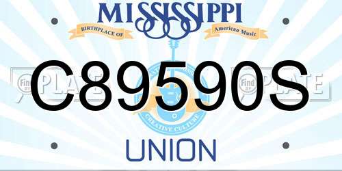 C89590S Mississippi License Plate