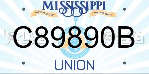 C89890B Mississippi License Plate