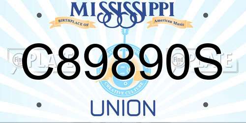 C89890S Mississippi License Plate