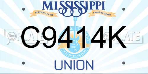 C9414K Mississippi License Plate
