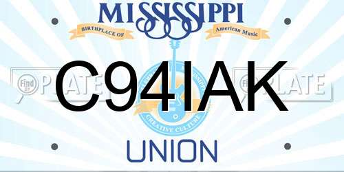 C94IAK Mississippi License Plate