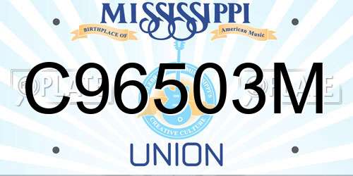 C96503M Mississippi License Plate