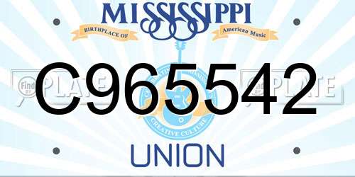 C965542 Mississippi License Plate